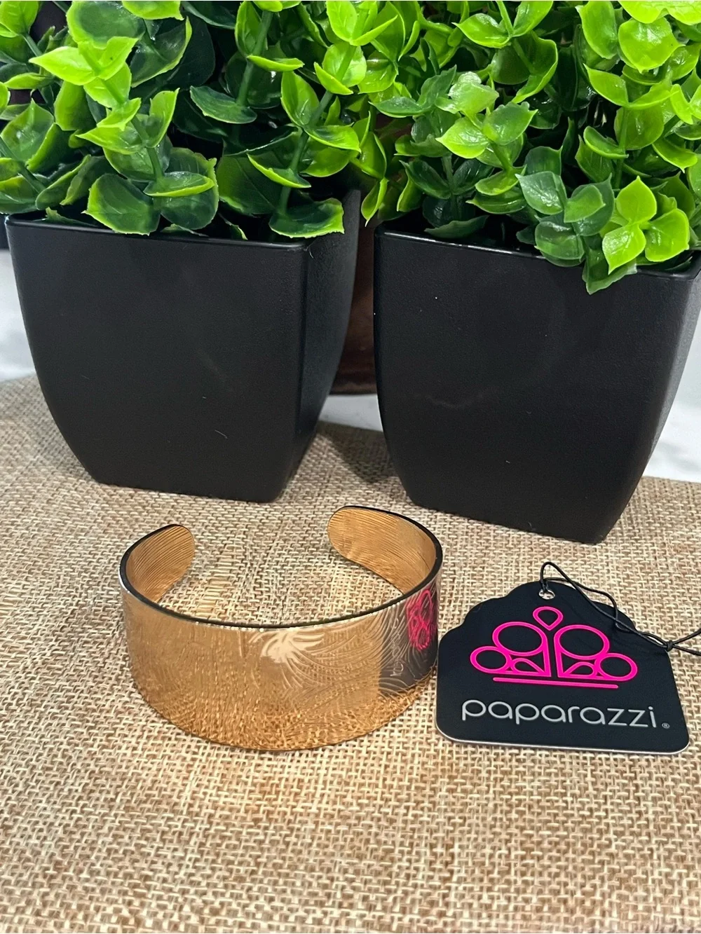 paparazzi Gold Textured Open Cuff Bracelet